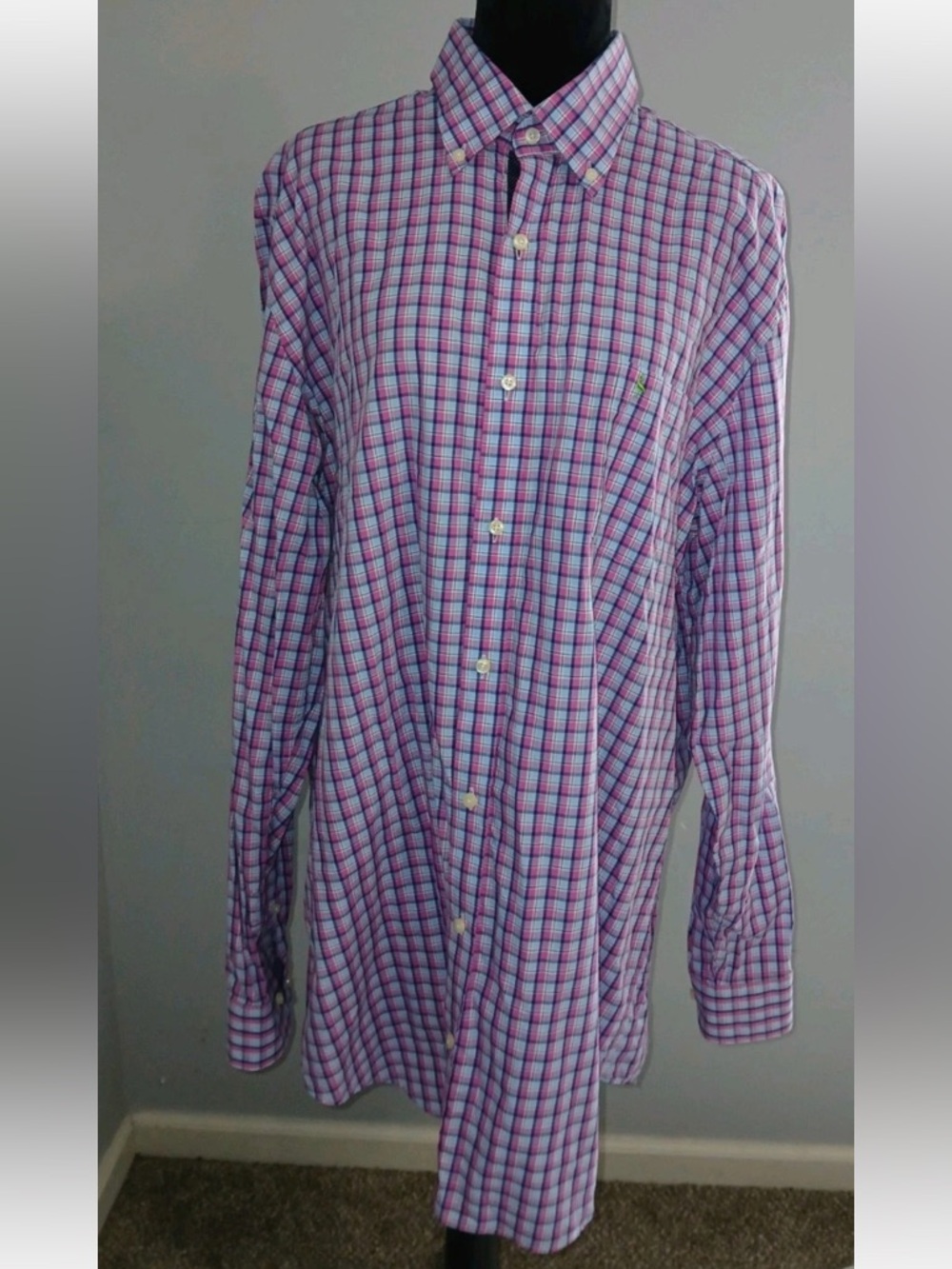 Tailorbyrd men’s long sleeve pink & blue button down size 2XL Tall